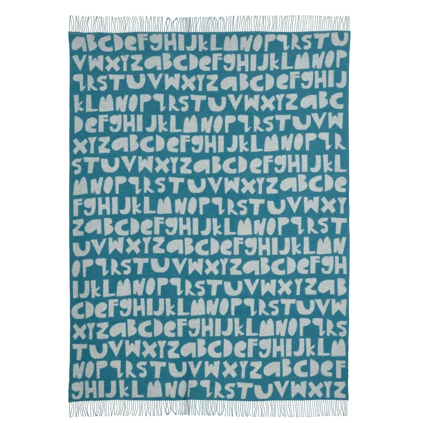 Alphabet Lambswool Throw - Blue^Donna Wilson Online