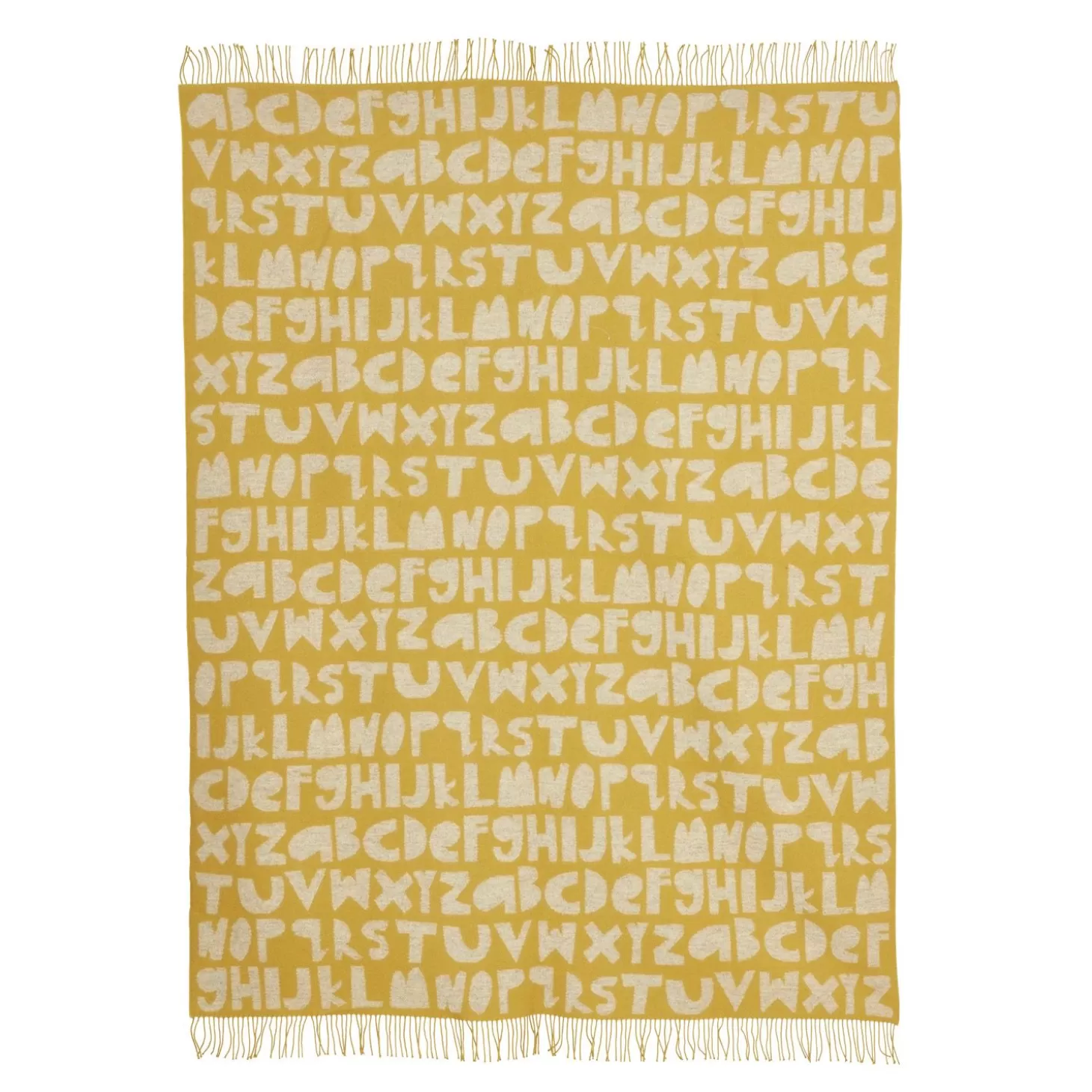 Alphabet Lambswool Throw - Yellow^Donna Wilson New