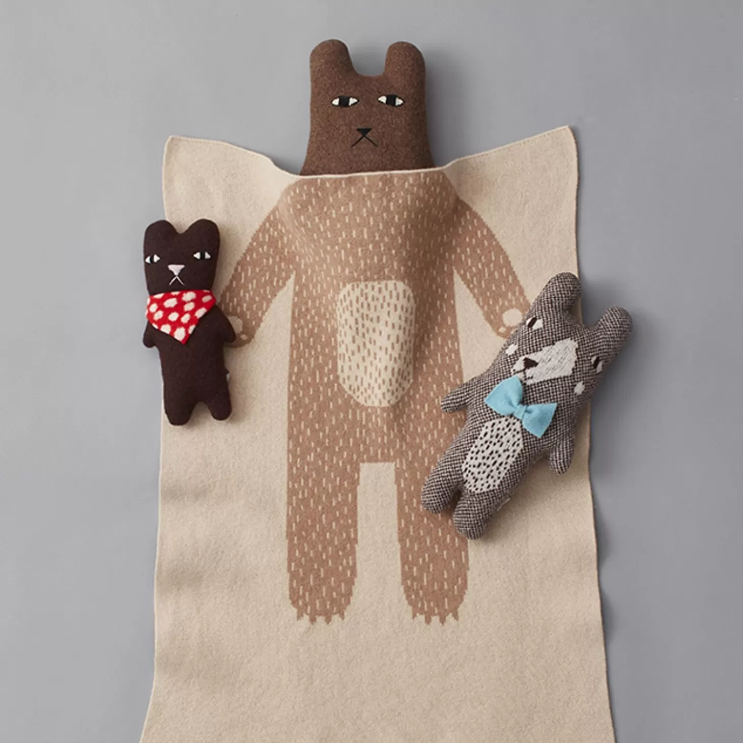 Bear Mini Blanket - Oatmeal & Brown^Donna Wilson Fashion