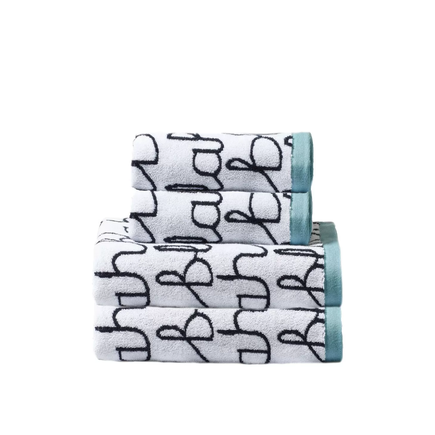 Blah Blah Hand & Bath Towel Set - Light Blue^Donna Wilson New