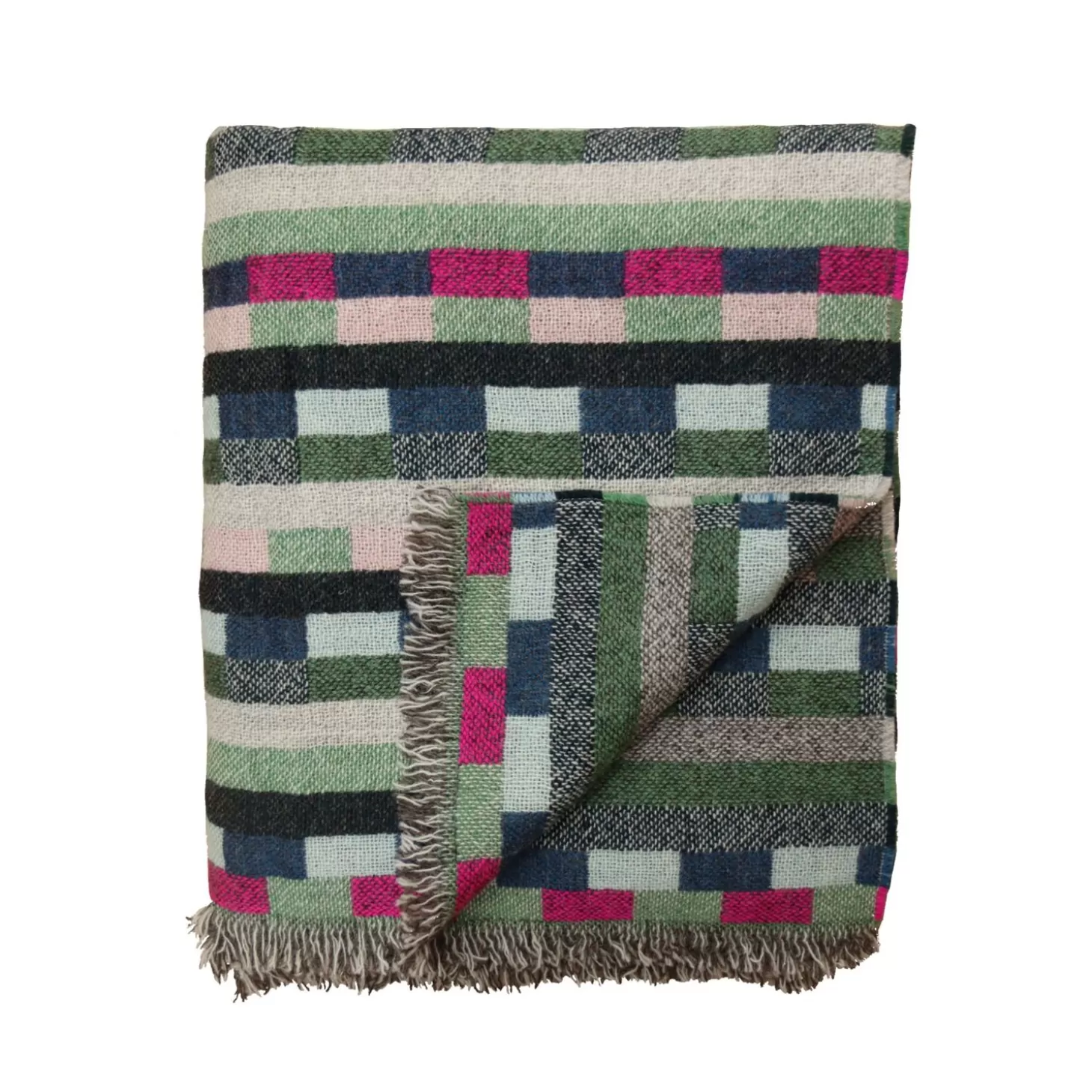 Glitch Woven Throw - Forest Green^Donna Wilson Online