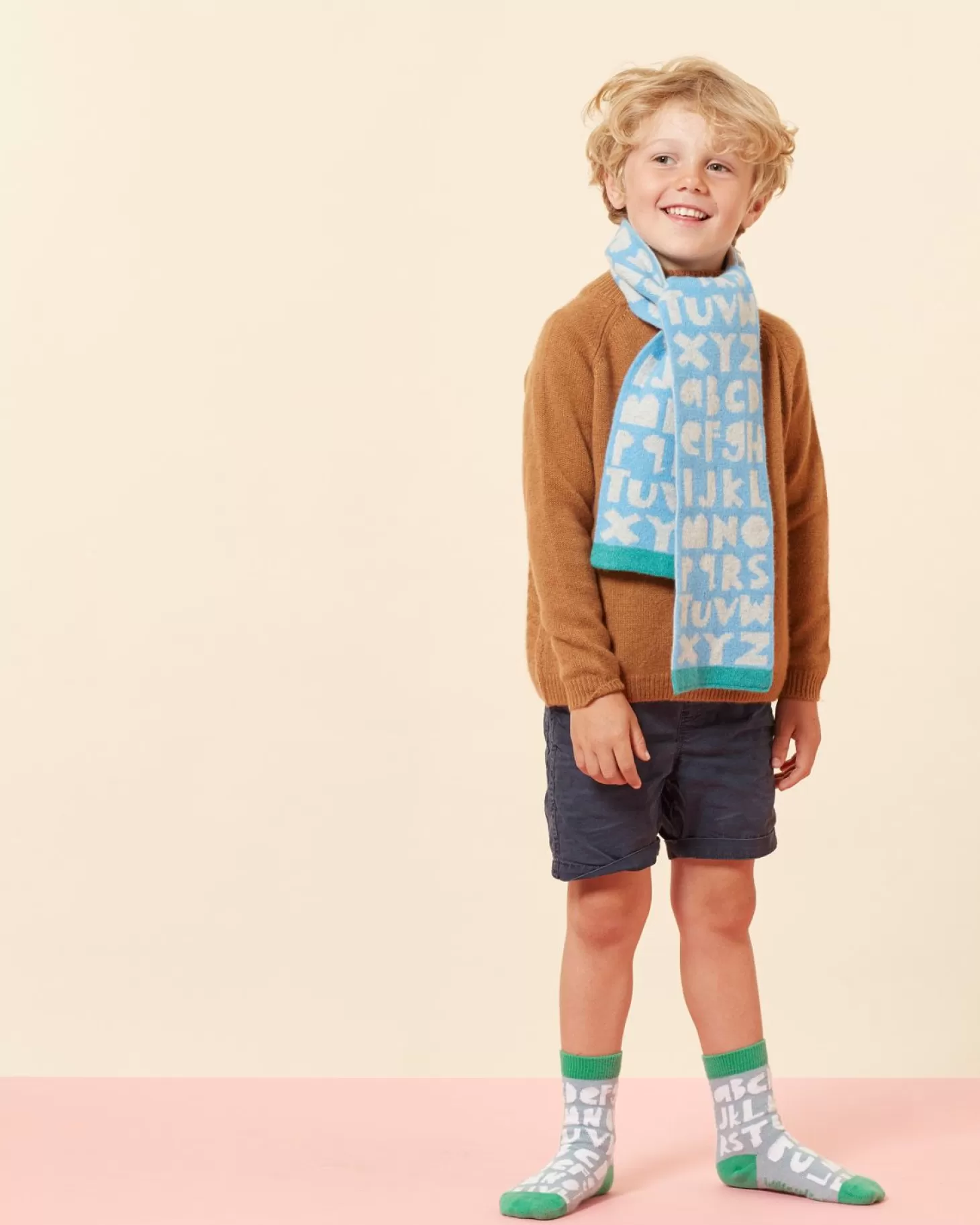 Kids Alphabet Scarf - Blue^Donna Wilson Cheap