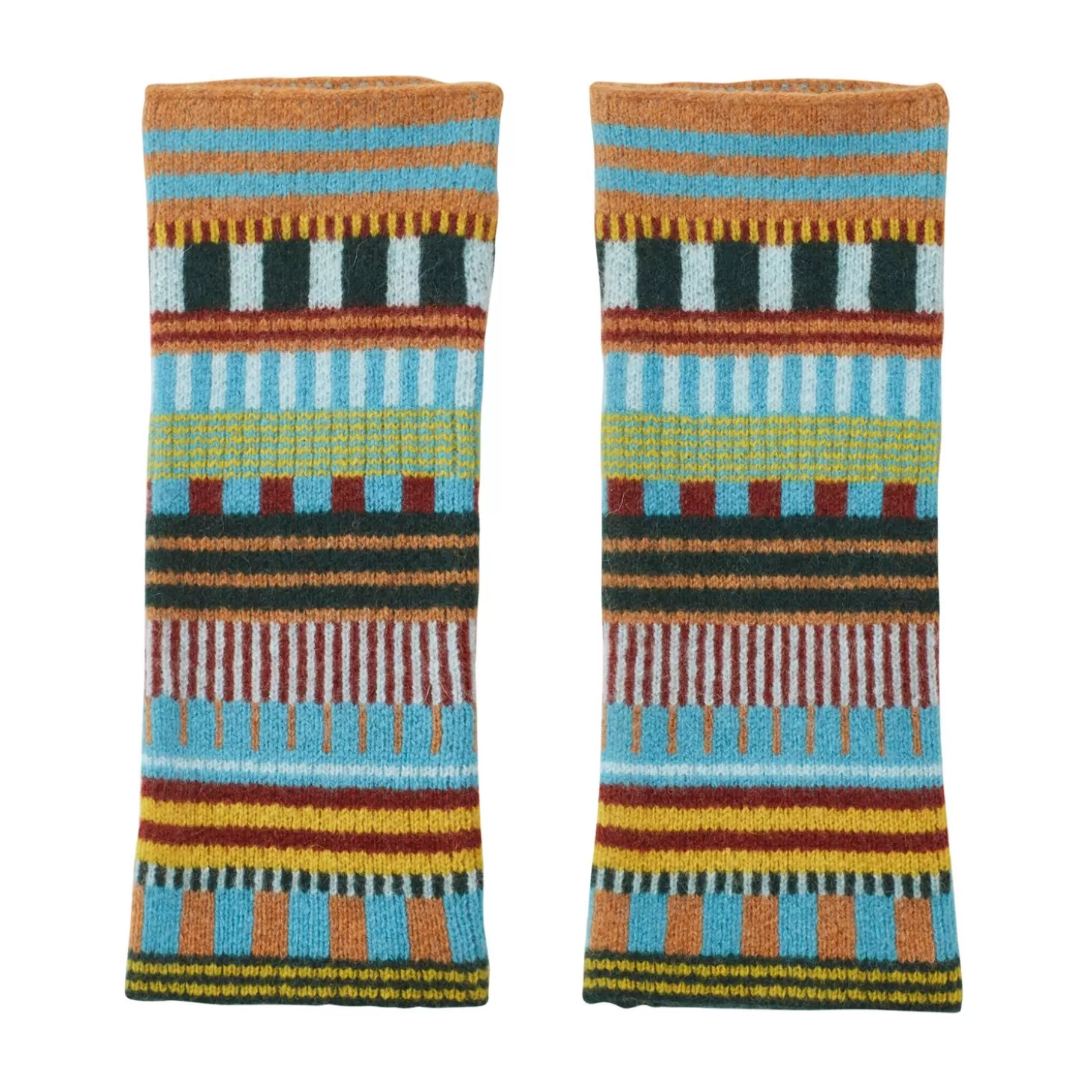 Static Stripe Arm Warmers - Turquoise^Donna Wilson Fashion