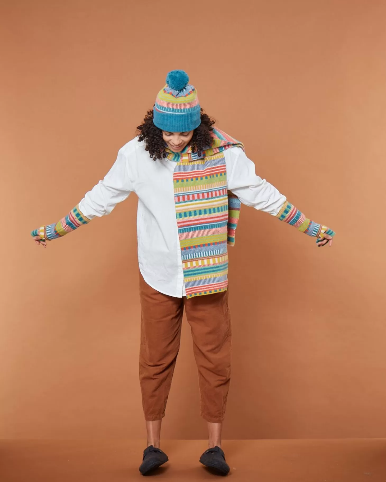 Static Stripe Arm Warmers - Tutti Frutti^Donna Wilson Fashion