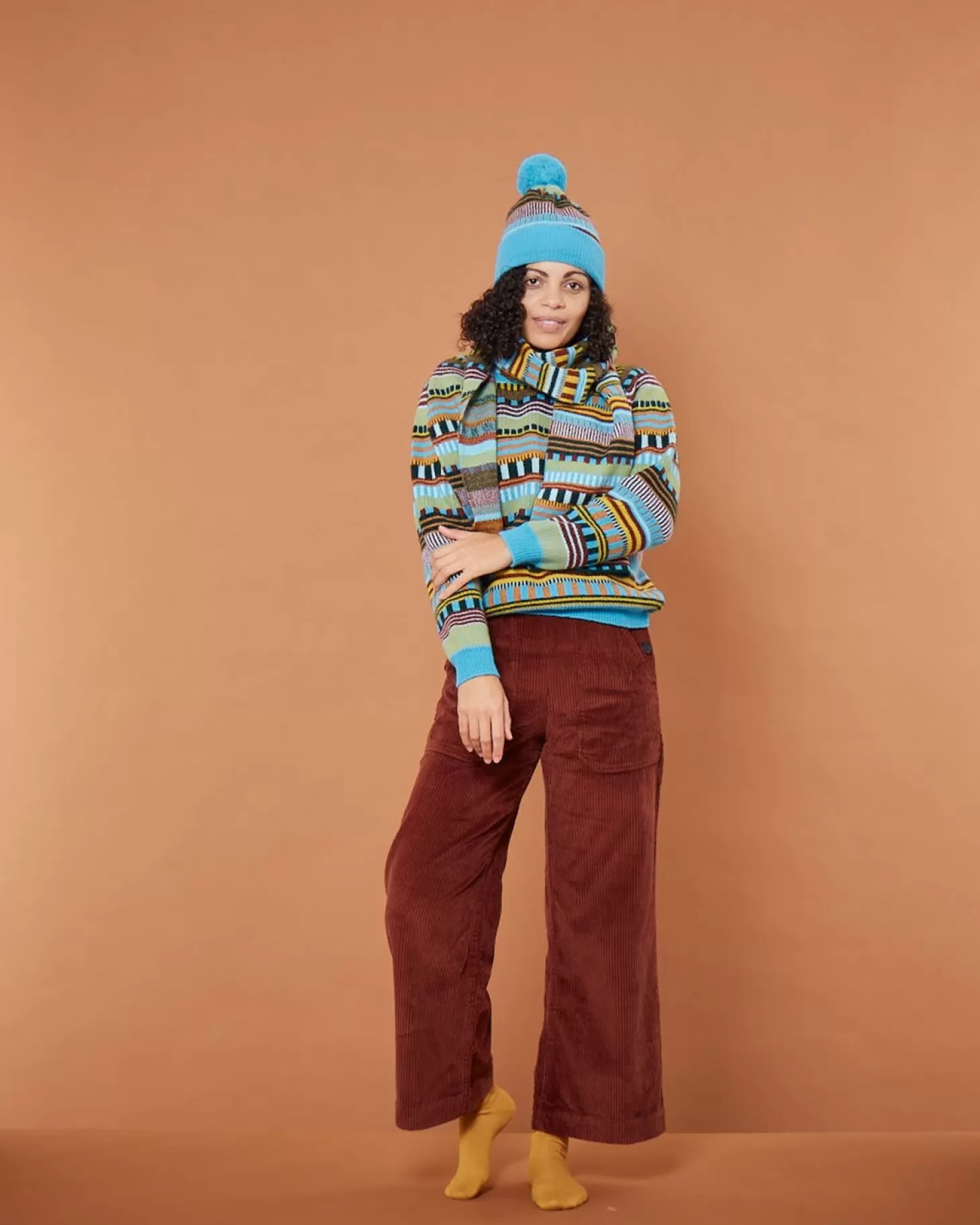 Static Stripe Beanie - Turquoise^Donna Wilson Clearance