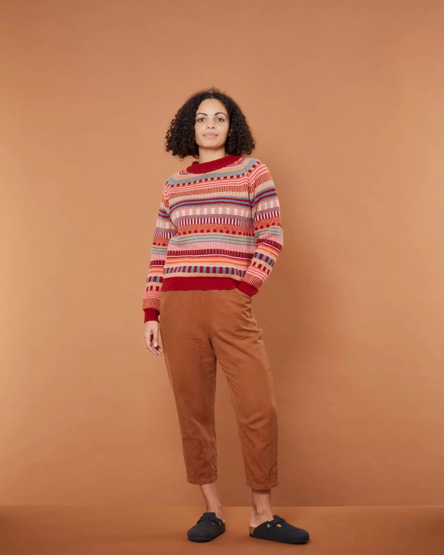 Static Stripe Sweater - Dubonnet^Donna Wilson Clearance